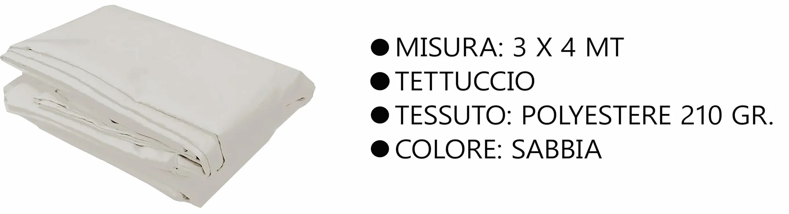 Telo di ricambio per gazebo Greenwood GAZ372 3x4m antivento poliestere resinato 210 gr sabbia