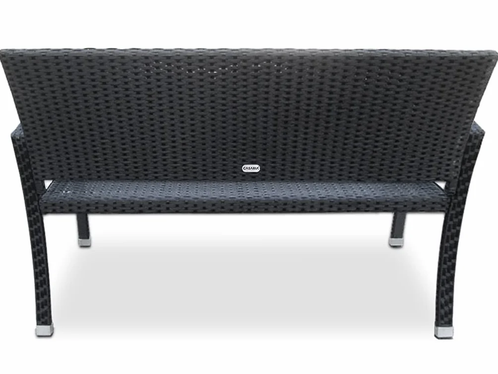 Casaria Panchina da Giardino Polyrattan 2 Posti 122x90x58cm 320kg Panca da Esterno Terrazzo Balcone