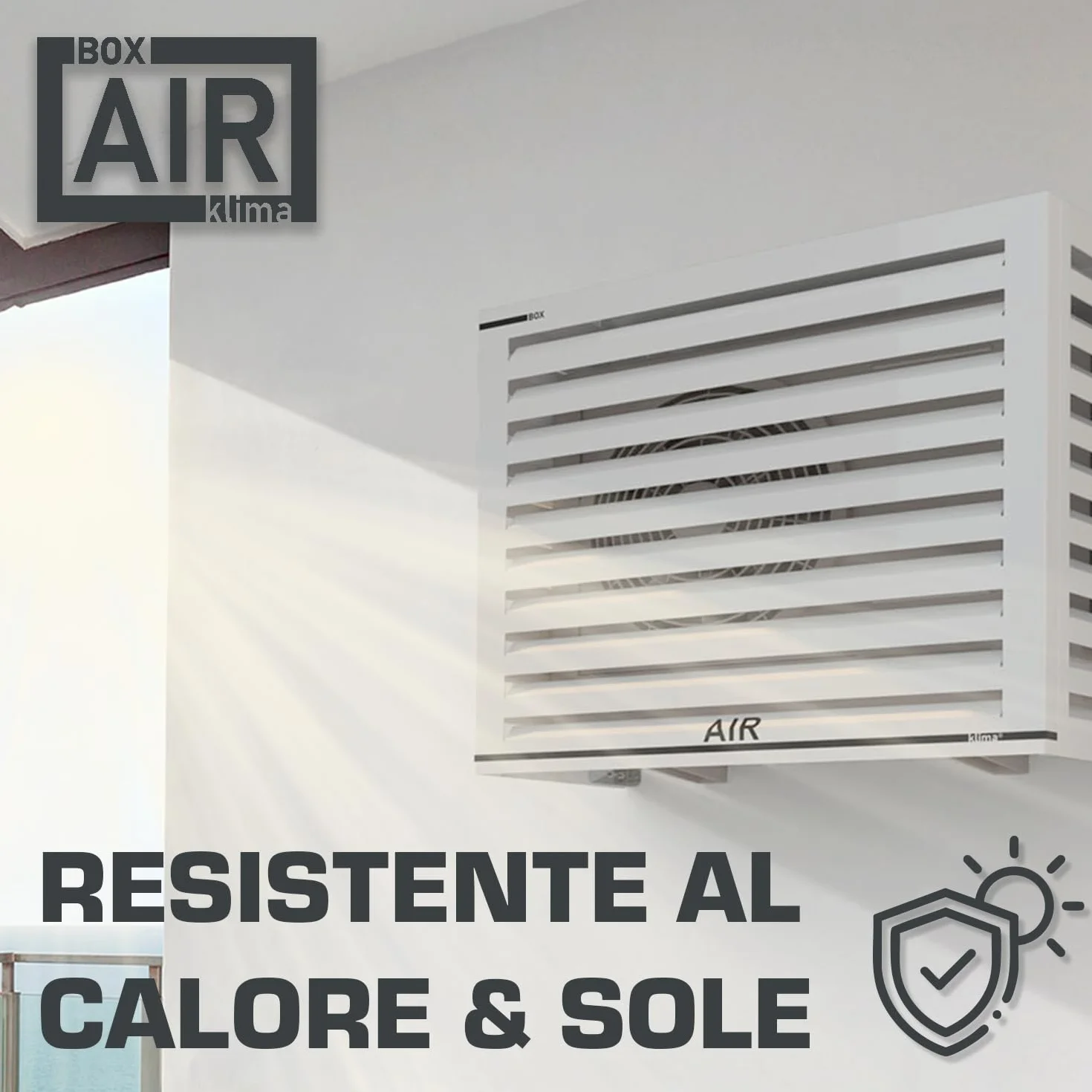 Klima Cover Clima Blade M Bianco – Copri Condizionatore Esterno in Alluminio Composito, Staffe INOX Regolabili