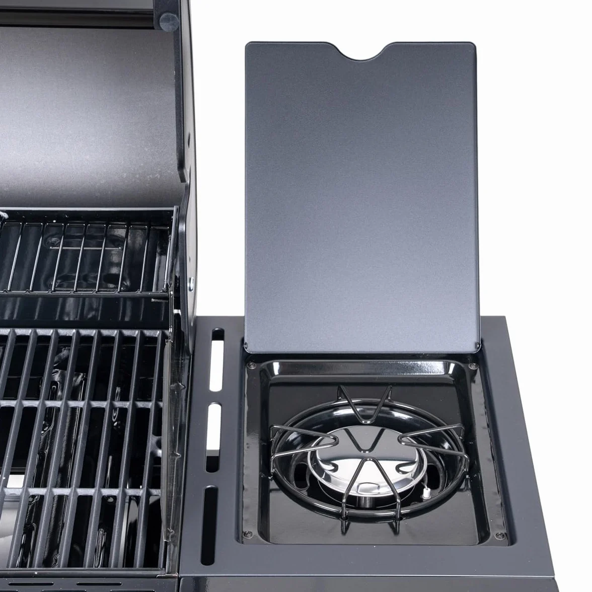 Arsard Barbecue a Gas Professionale XXL 5 Fuochi 16 KW Griglia Ghisa Acciaio Inox Bruciatore Laterale Coperchio Termometro