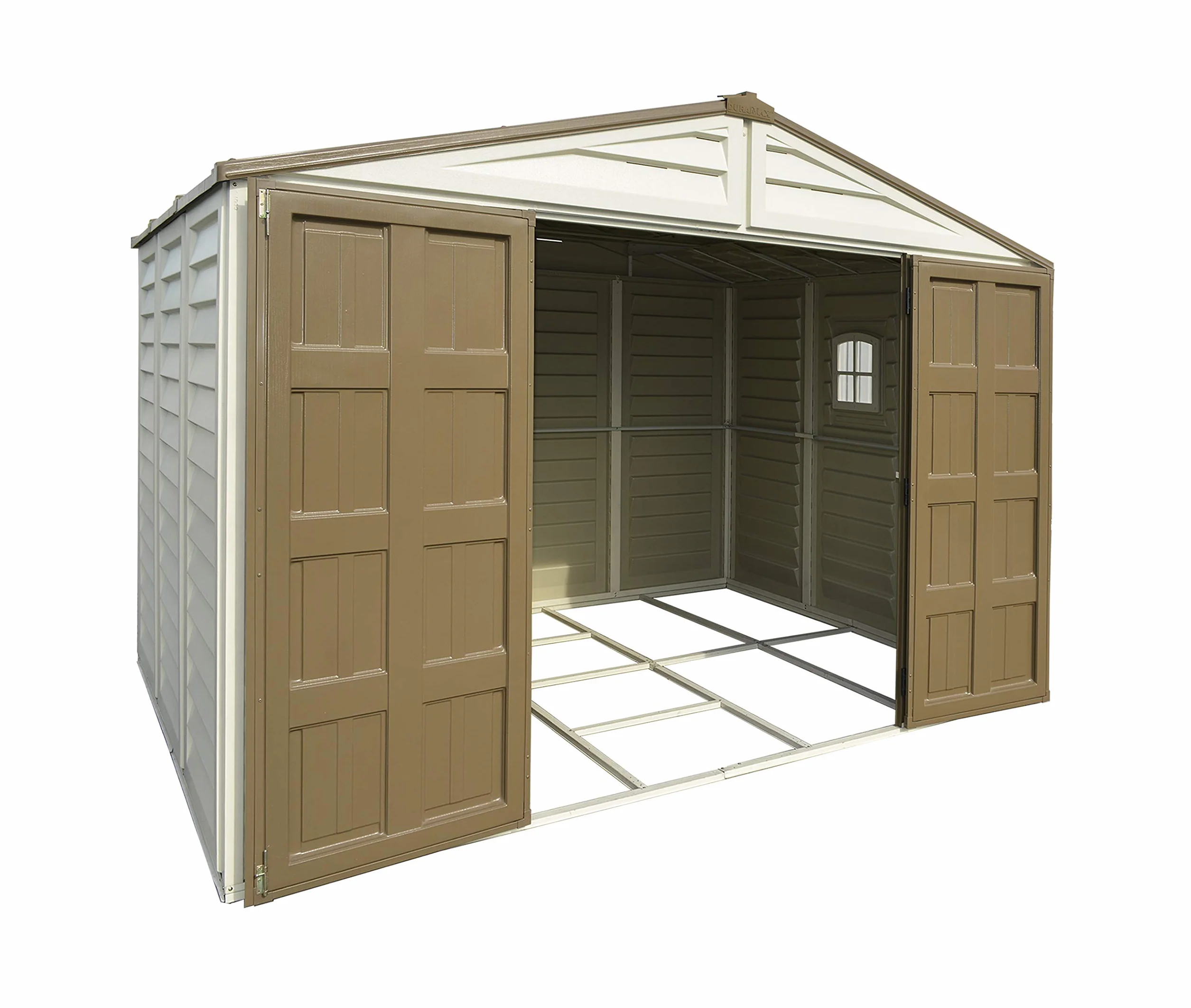 Duramax WoodBridge Plus, Dimensioni esterne (LxPxH): 324,8 x 247 x 233,2 cm — Beige e marrone