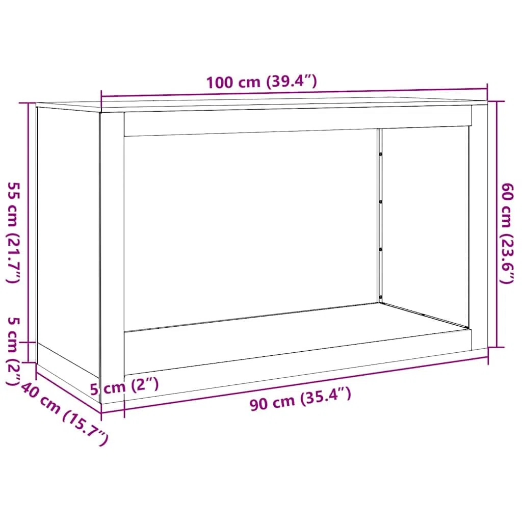 vidaXL Rastrelliera per Legna 100x40x60 cm Acciaio Corten, Porta Legna Esterno Interno