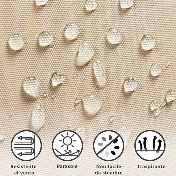 Yaheetech Tenda da Sole Avvolgibile Impermeabile 250 x 200 cm Beige