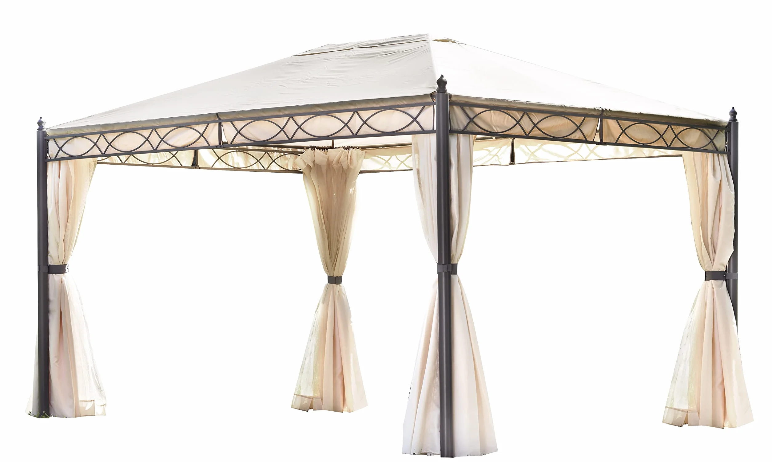 Telo di ricambio per gazebo Greenwood GAZ372 3x4m antivento poliestere resinato 210 gr sabbia