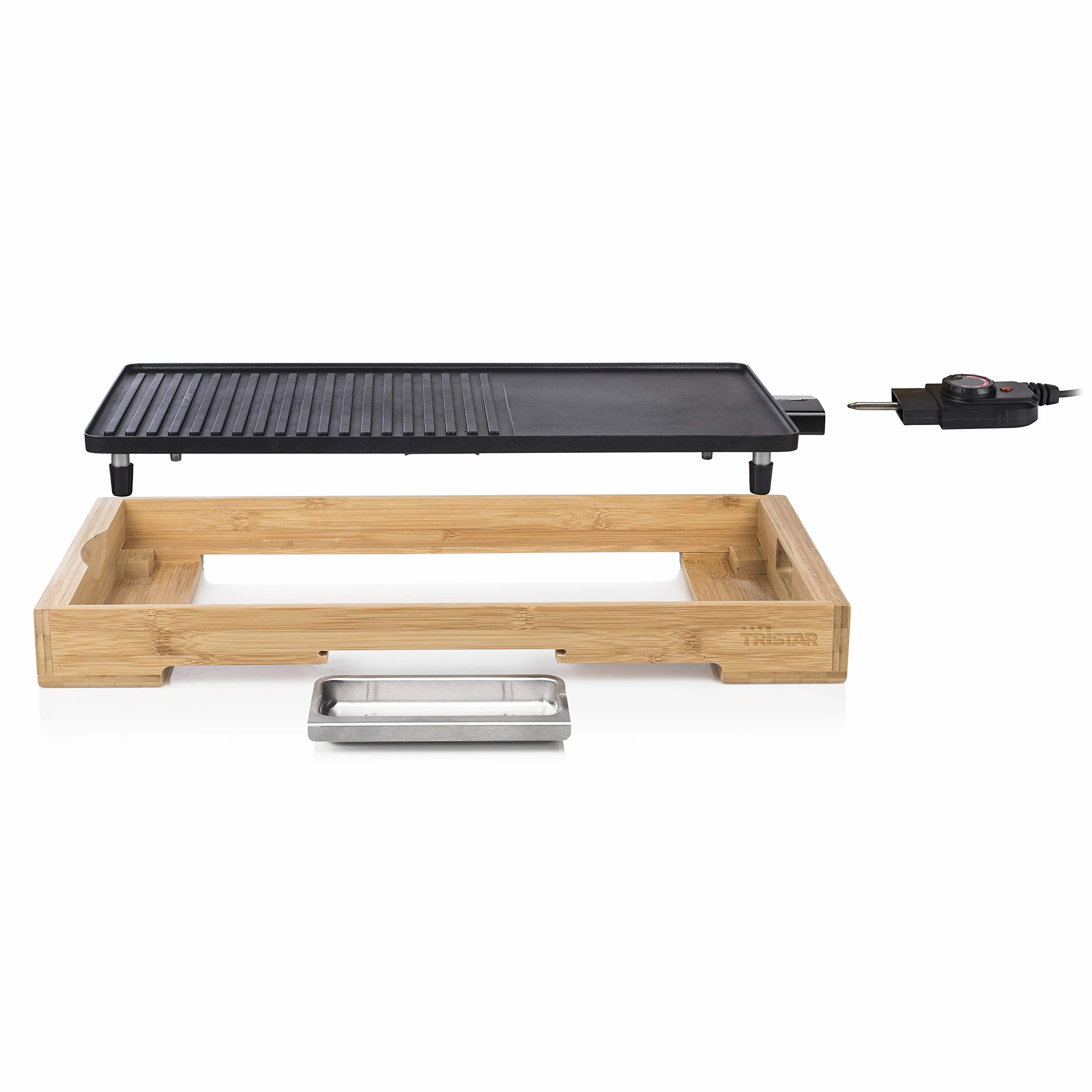 Tristar Piastra Elettrica Grill Bambù XL BP-2641, Nero