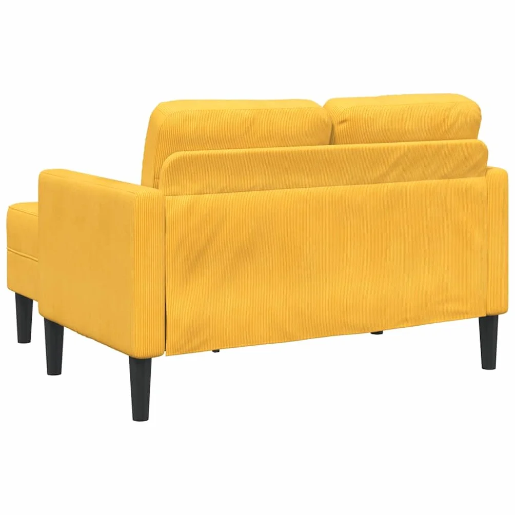 vidaXL Divano 2 Posti con Chaise Longue a L Giallo Chiaro 125 cm Lino, Divano a 2 posti Camera da Letto, divanetto, Divano a Due posti