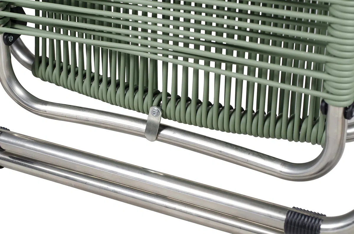Fiam Spaghetti Poltrona Relax Cordonata Da Esterno Telaio Alluminio PVC Sage Green