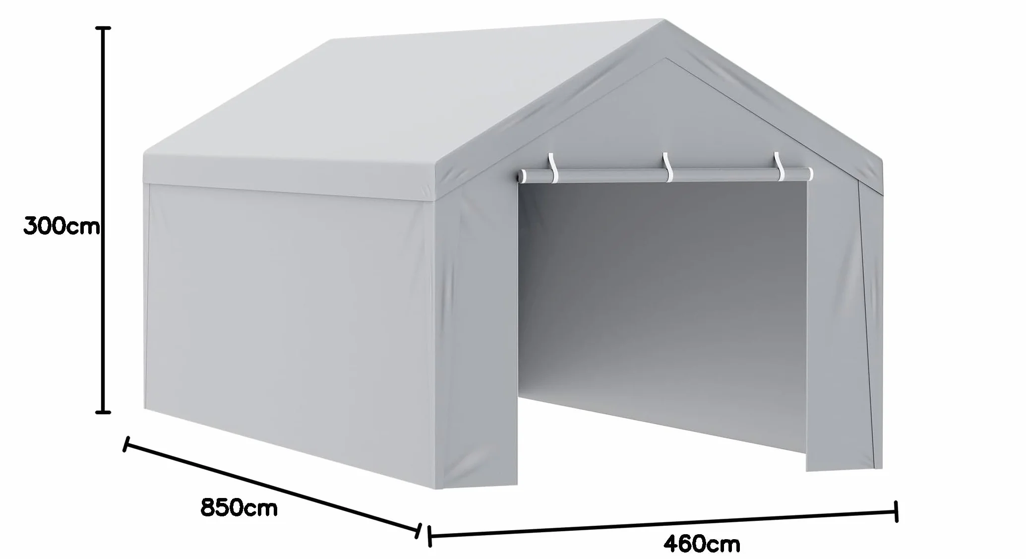 VEVOR Tettoia di ricambio per auto da 3 x 6 m, parte superiore del garage, resistente, impermeabile e resistente ai raggi UV, facile installazione con tenditori a sfera, bianco (solo copertura