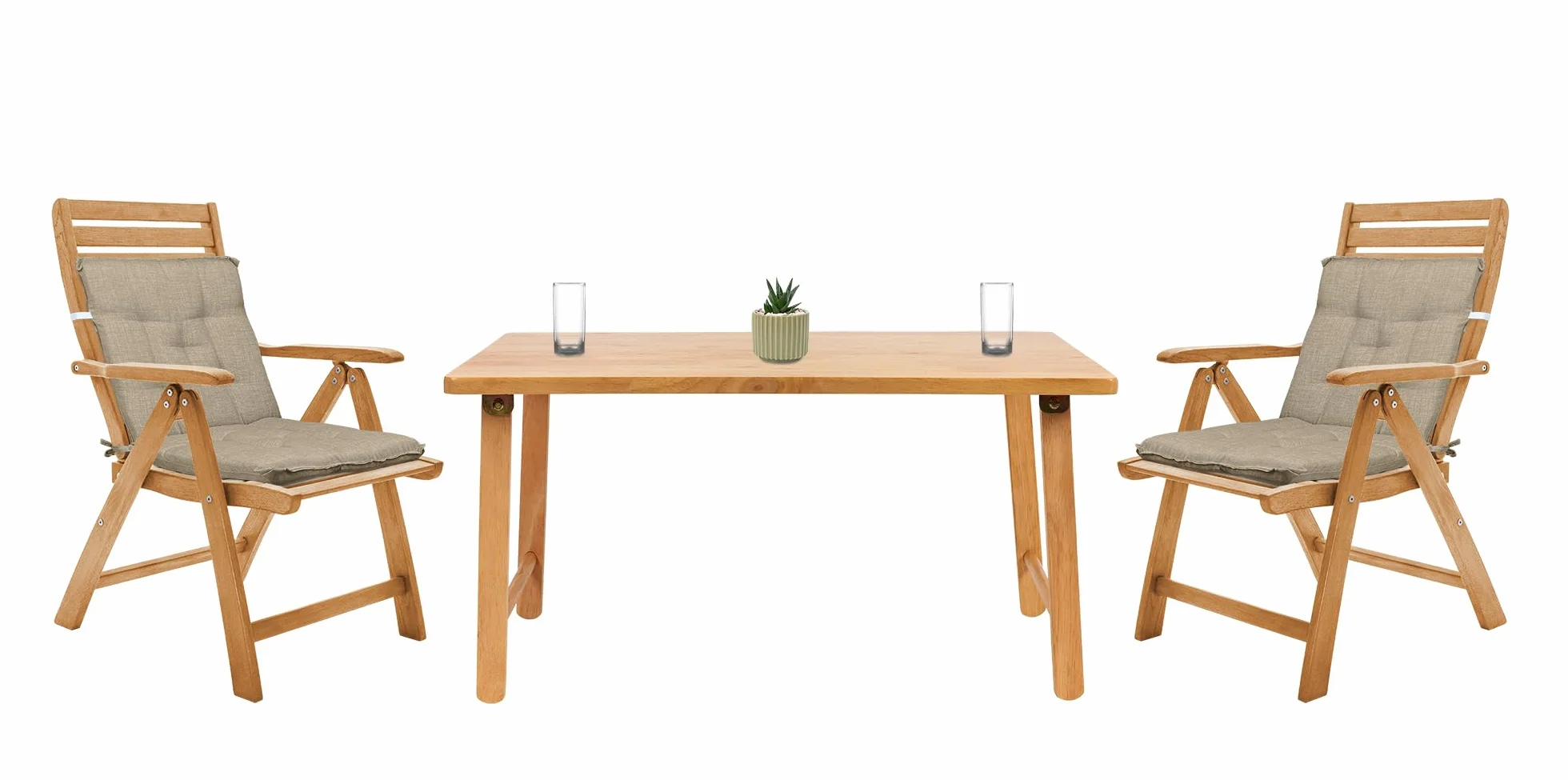 IlGruppone Set Cuscini Sedia con Schienale Imbottiti con Laccetti Banda Elastica per Fissaggio Prodotto Italiano Sedie Poltrone Sdraio Reclinabili Cucina Giardino 40 x 80 Cm - Corda - 6 Pezzi