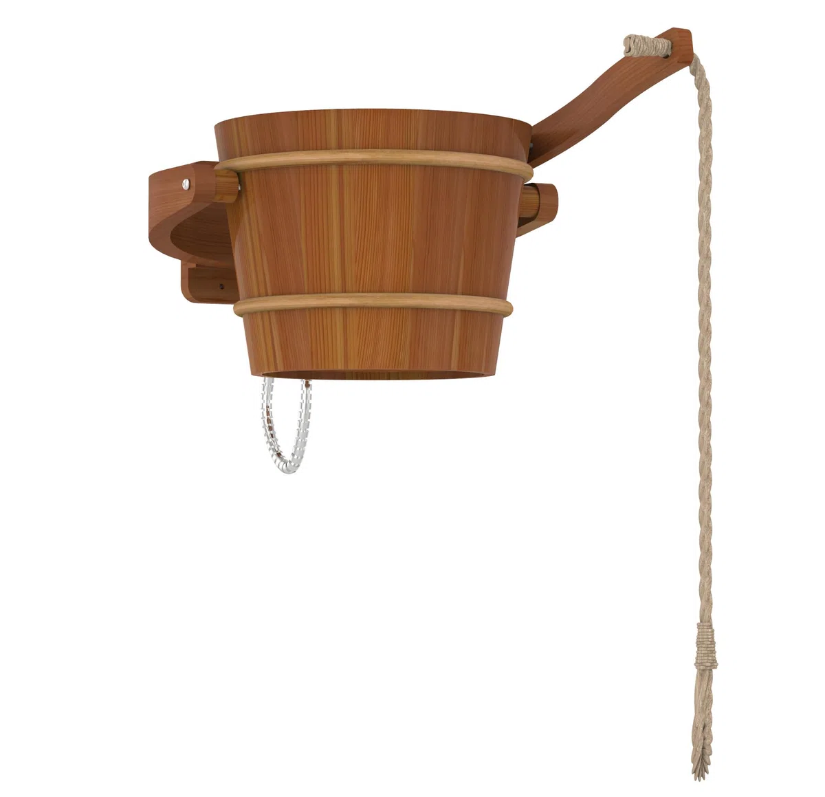Secchio doccia a cascata per sauna da 18 litri in cedro con ricarica automatica
