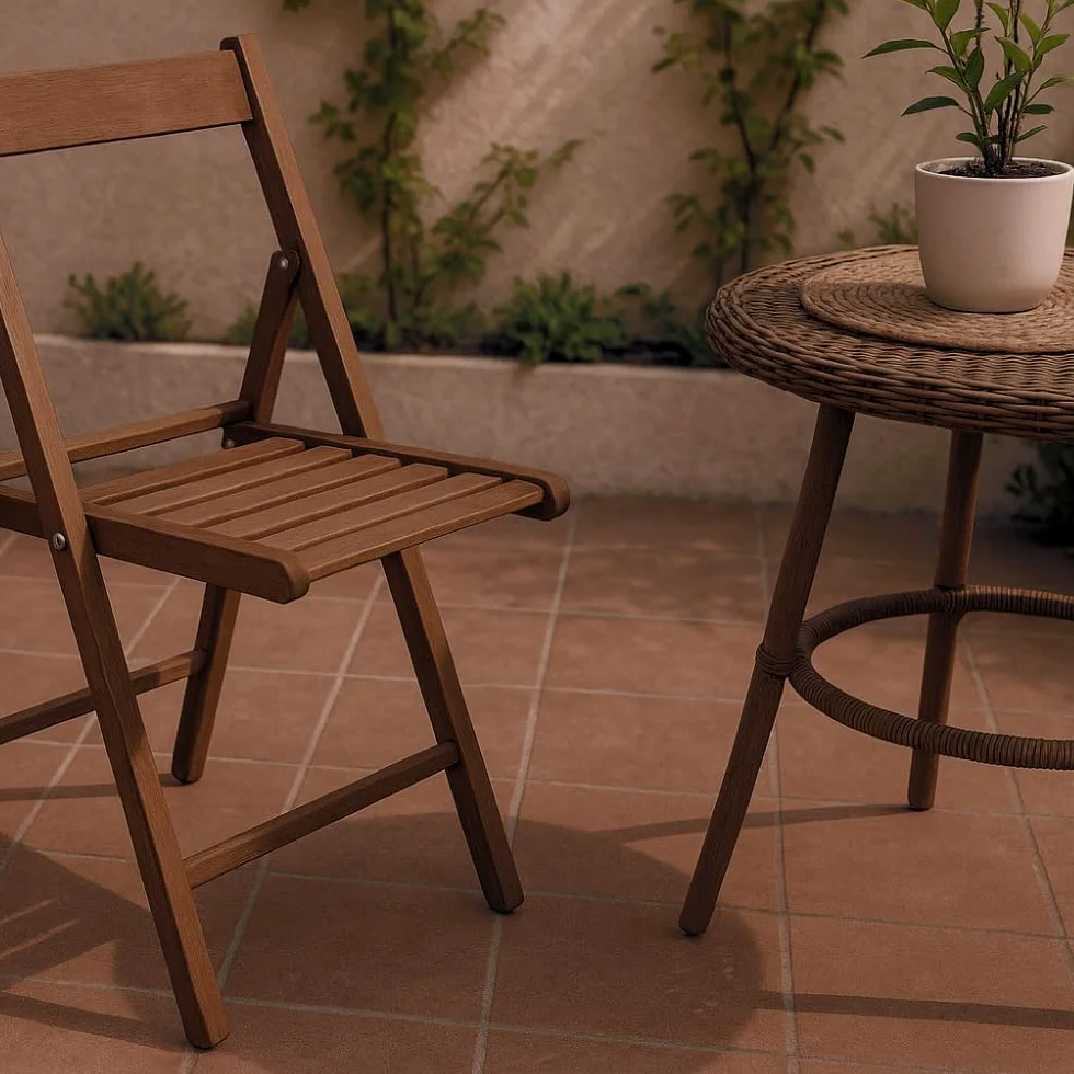 Sedie Pieghevoli in Legno di Faggio Noce 42x40x78 cm PALUPLUS 0702C
