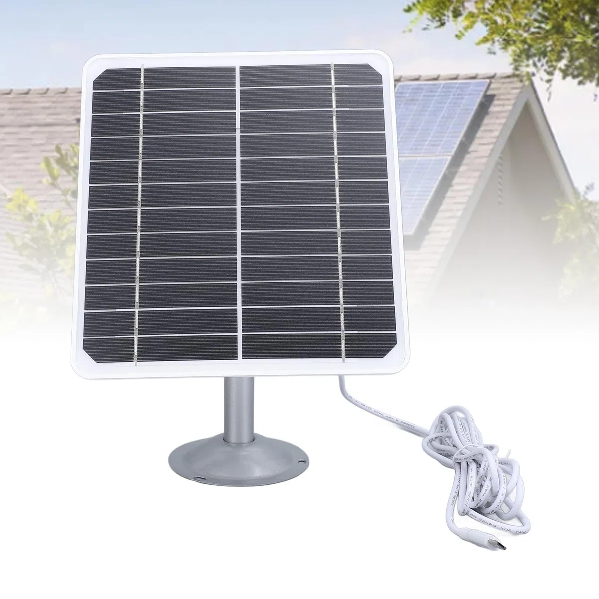 Pannello Solare 20W 5V IP68 Esterno per Telecamere di Sicurezza con Cavo 3m Staffa Regolabile