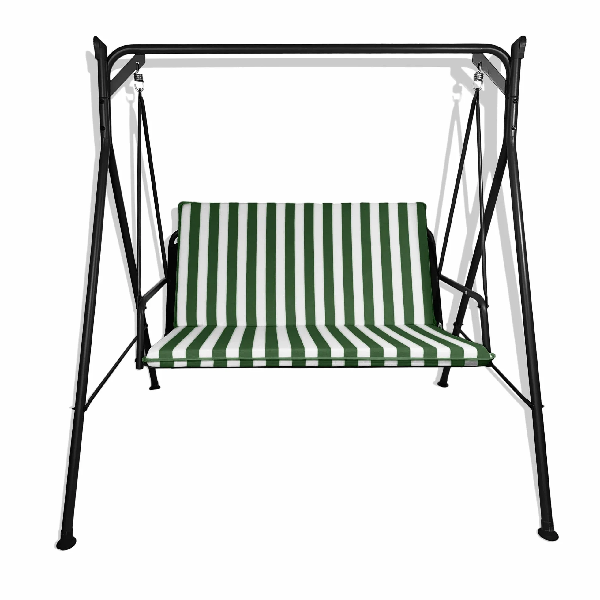 Il Tuo Artigiano Design Cuscino Fasciato per Dondolo da Giardino 2-3-4 Posti - Made in Italy (Bianco E Verde)
