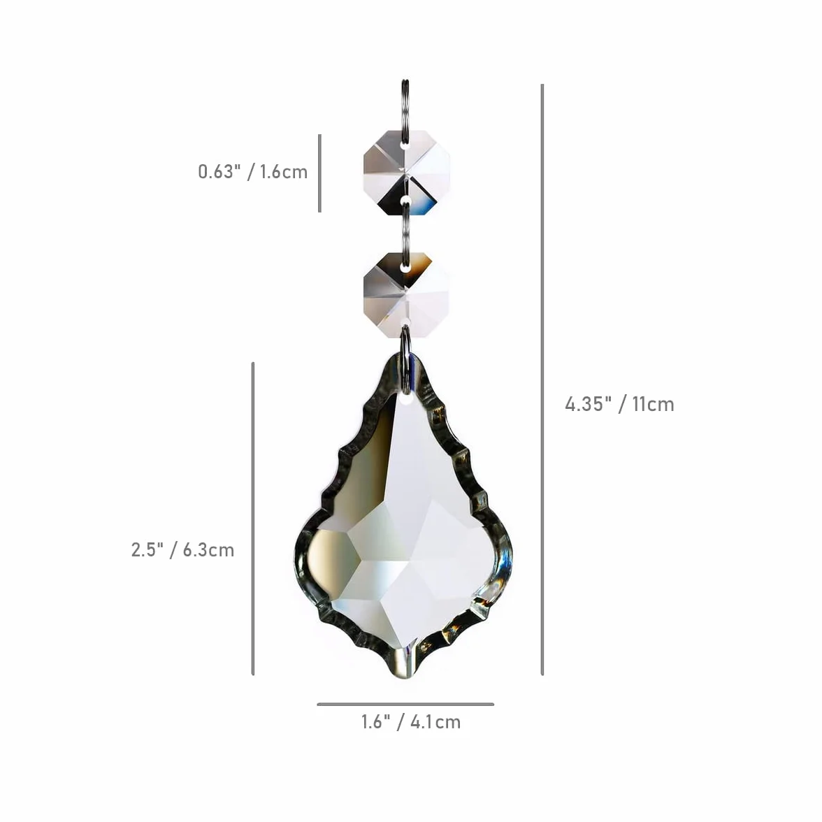 12 pezzi di cristallo foglia d'acero, parti pendenti a prisma da 63 mm, perline di cristallo pendenti per lampadario, decorazione da matrimonio trasparente