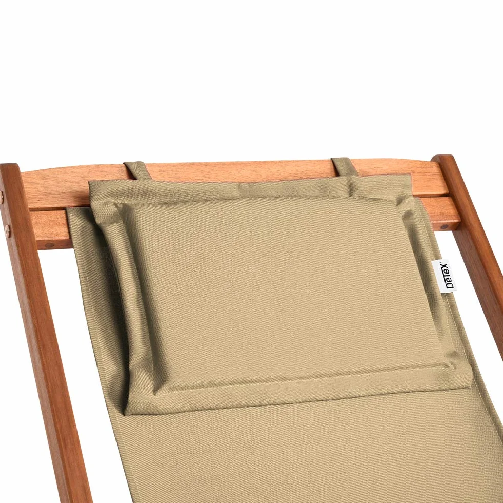 Casaria Sedia a Sdraio in Legno Acacia Pieghevole con Poggiatesta Traspirante Poltrona Relax da Giardino