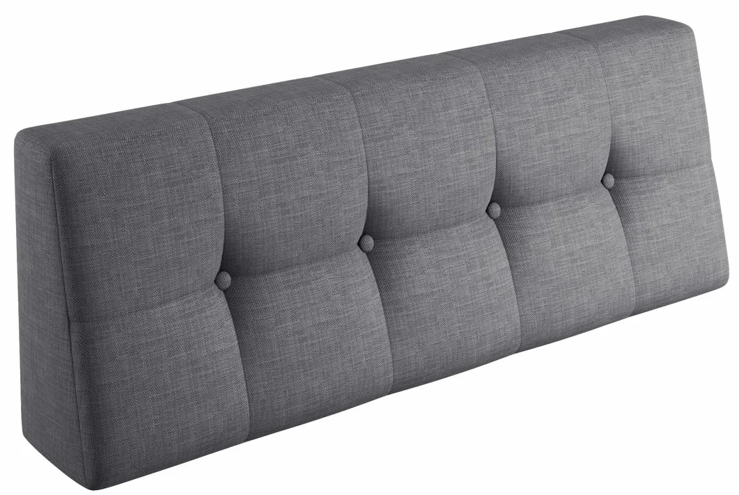 sunnypillow Cuscino-schienale 120 x 40 x 20 cm - Cuscini per divano in pallet per casa e giardino - Cuscino trapuntato per pallet - Spalliera per Bancali, Interno - Esterno, schiuma fredda - grigio