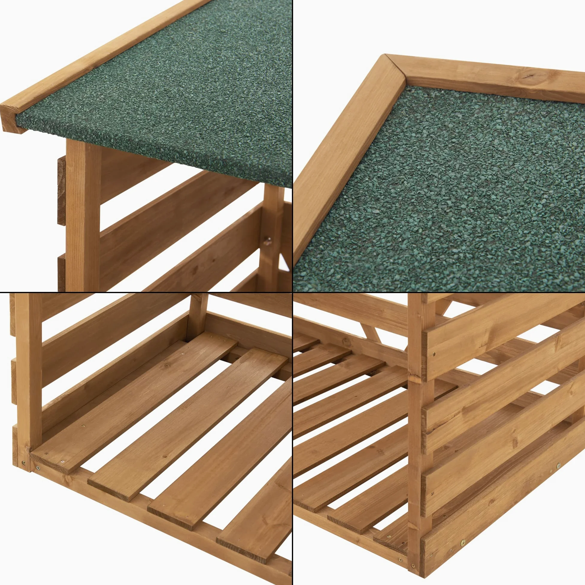 Legnaia da Esterno Abete con Tetto in Bitume Deposito Coperto per Legna da Ardere 123 x 116 x 64 cm