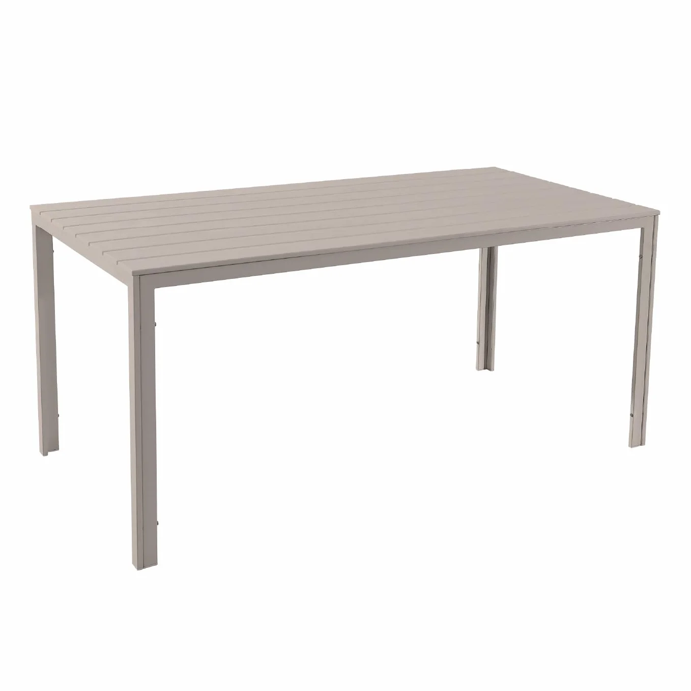 IlGruppone Tavolo da Esterno 154x78 cm Acciaio Inox HDPE Effetto Legno 6/8 Posti Beige