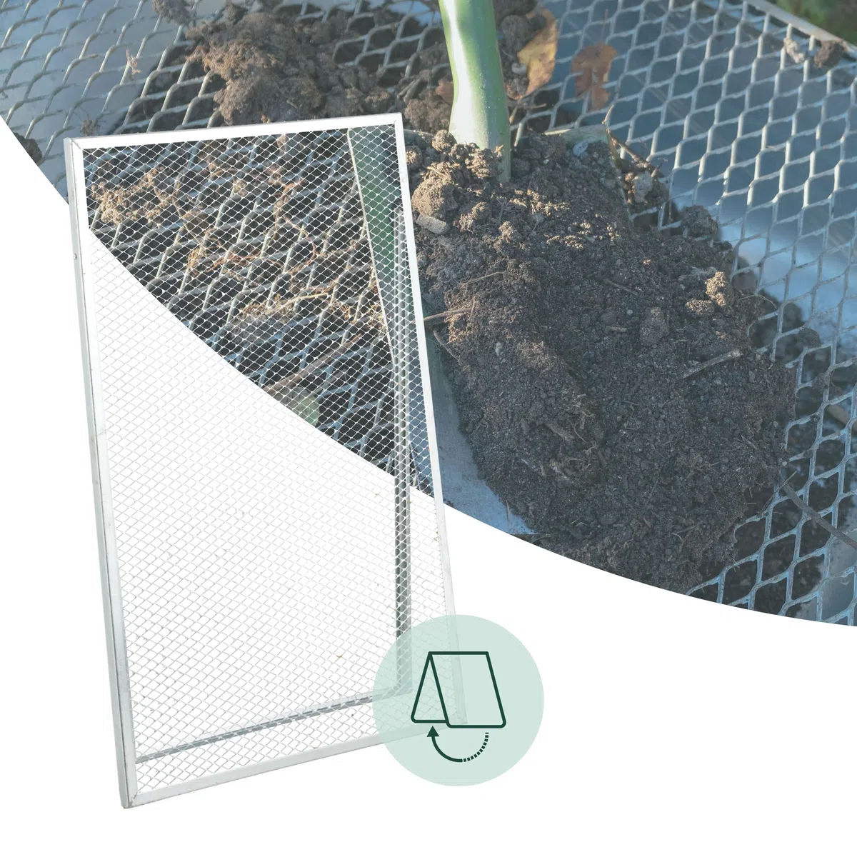 Relaxdays Setaccio per Terreno Giardino 100 x 60 cm Rete Acciaio Zincato 15 x 25 mm Compost