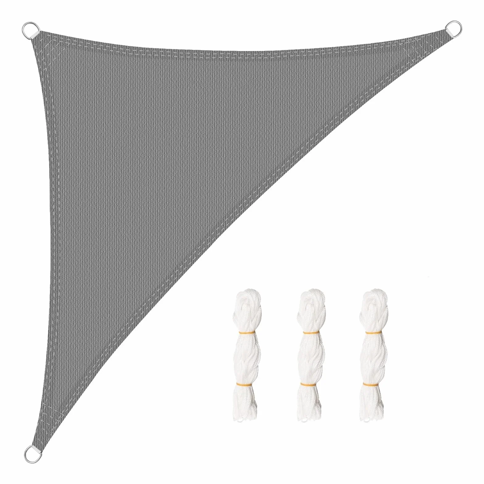 WOLTU Vela ombreggiante 5x7x7m HDPE 180 g/m² Traspirante Tenda a Vela Parasole Triangolare Anti UV Grigio