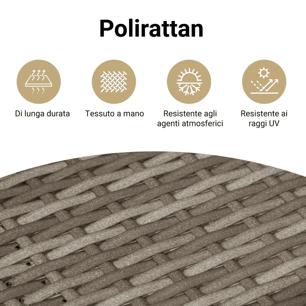 vidaXL Divano da Giardino con Cuscini 2 Posti Grigio in Polyrattan