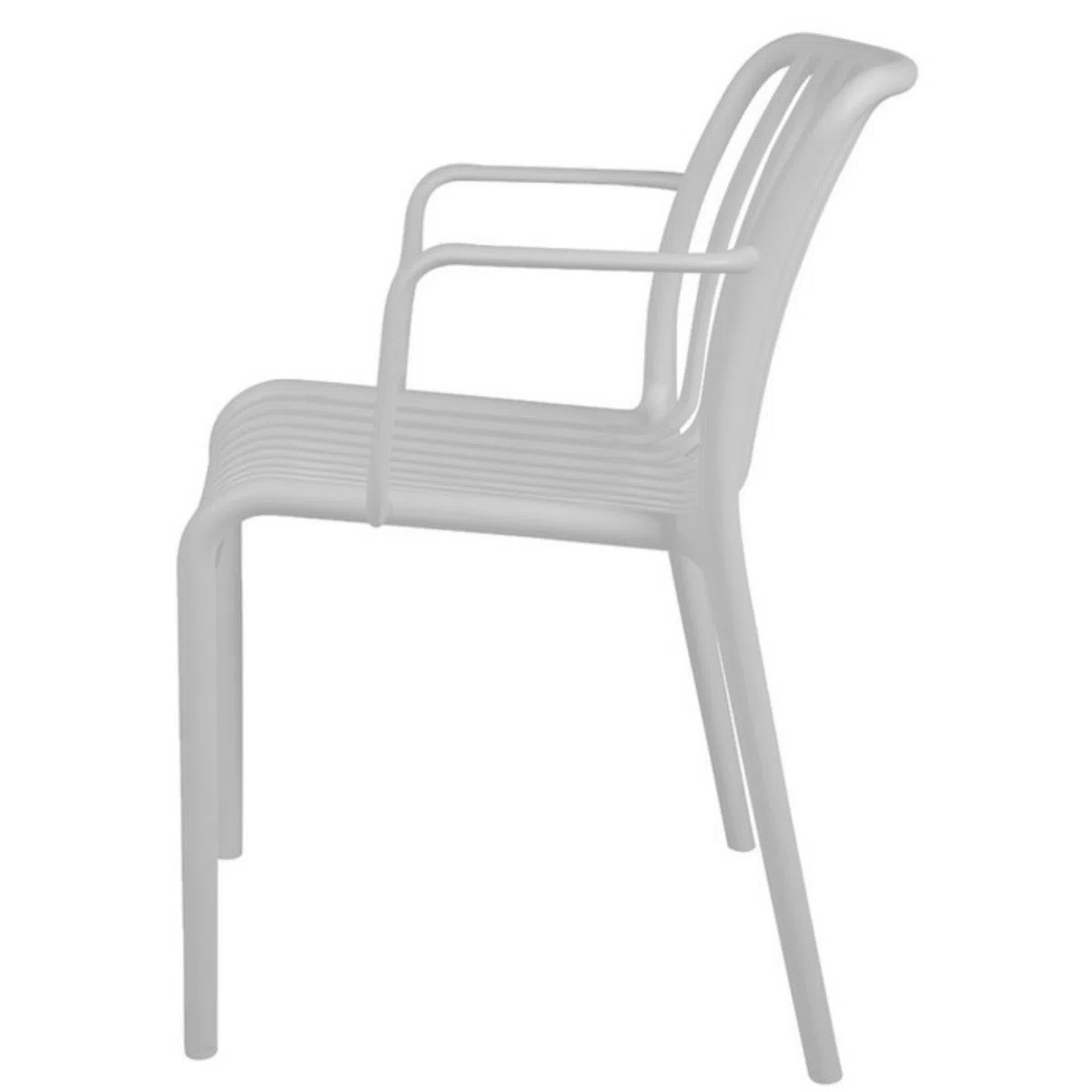 Set 6 Sedie Impilabili in Polipropilene Anti-UV per Esterno Interno, Bianco