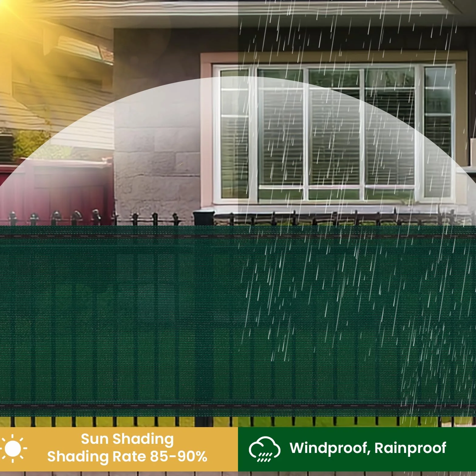 WOLTU Rete Ombreggiante 1,2x25 m, Frangivista per Recinzione Giardino, Telo Frangivento da Esterno, con Occhielli e Fascette, Resistente alle Intemperie, per Balcone, in HDPE 180g/m², Verde
