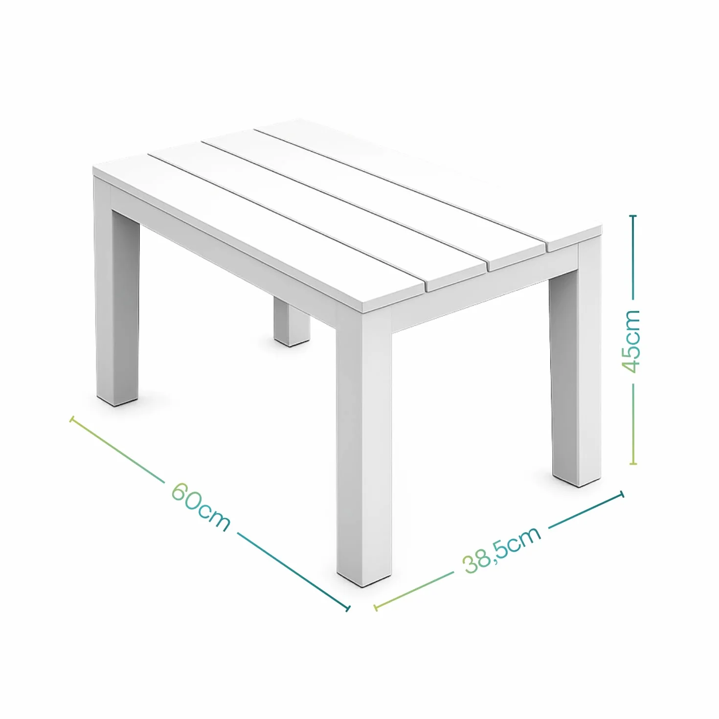 PALUPLUS Panca da Giardino in Plastica 60x38,5x45 cm Effetto Legno - TIMO146F Bianco