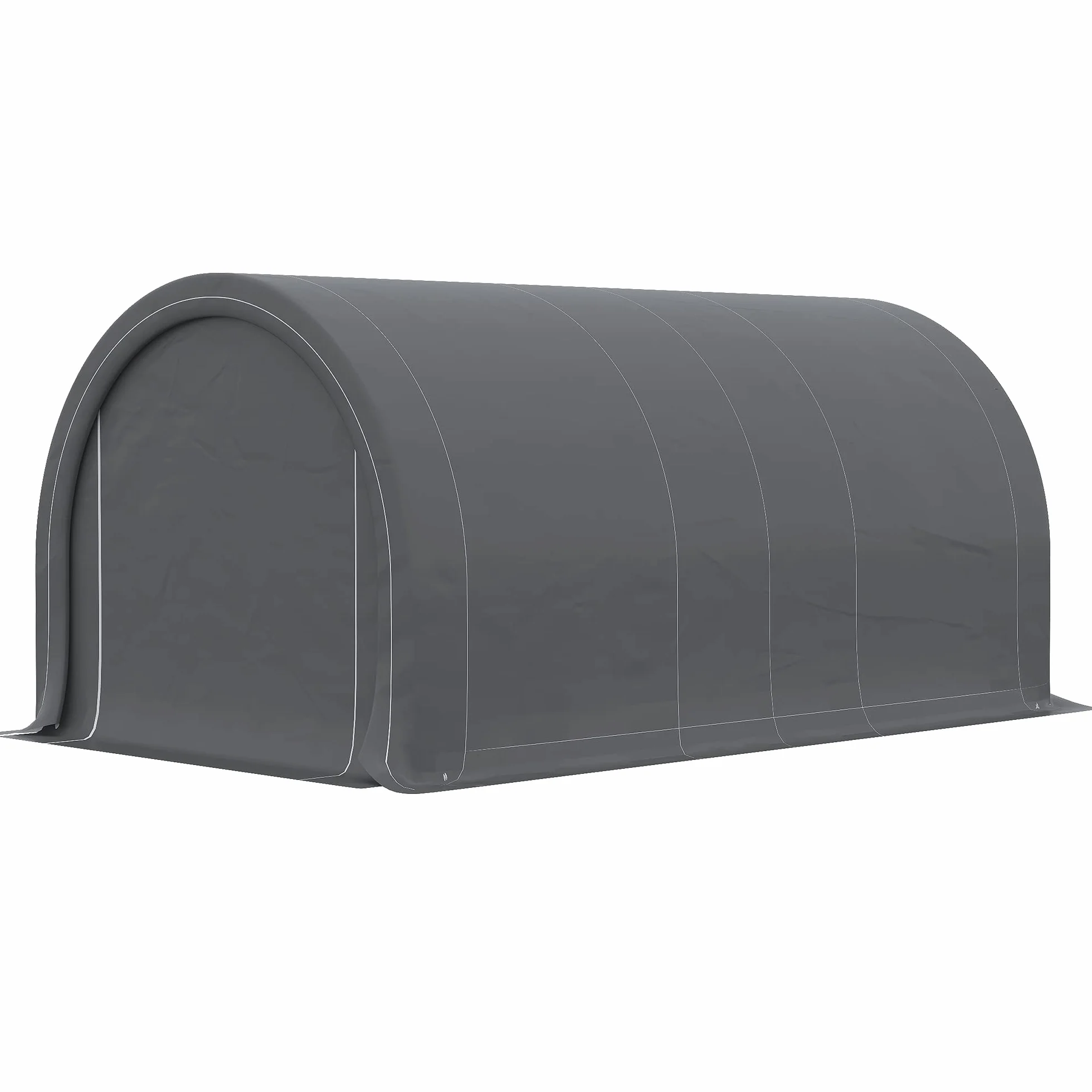 Outsunny Garage Auto Esterno Acciaio Zincato PE 500x300x240 cm Grigio