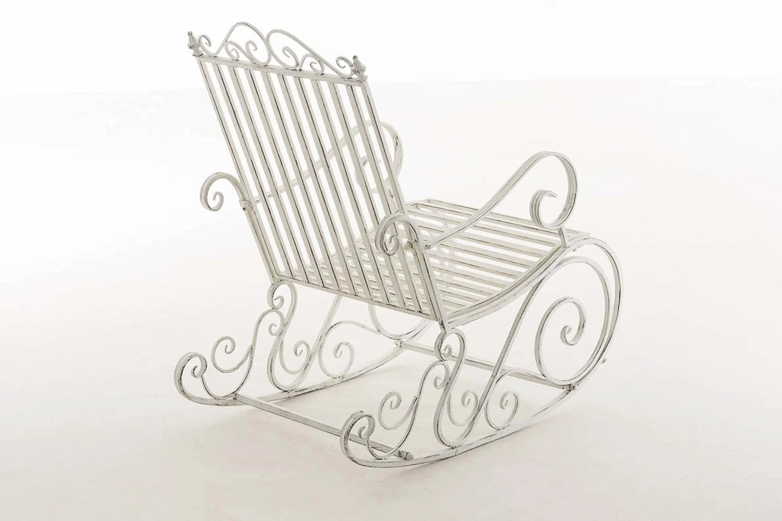 Sedia a Dondolo Relax Smilla Resistente alle Intemperie Giardino Poltrona da Esterno Antico Bianco