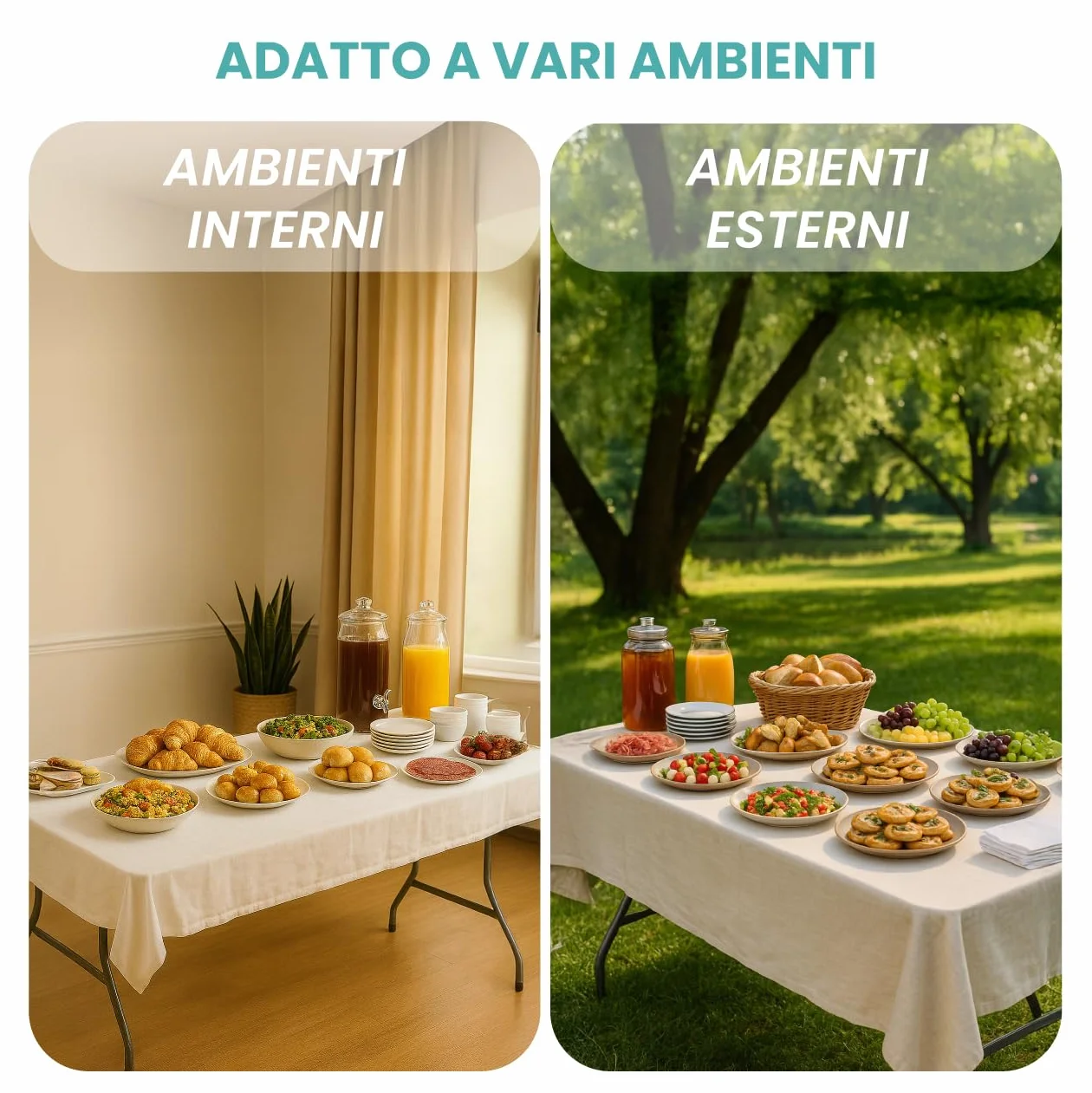 Brigros Tavolo Pieghevole Da Giardino 180x70x74 Pieghevole A Valigetta Con Maniglia Salvaspazio