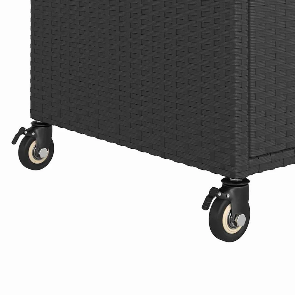 vidaXL Carrello da Bar Nero 100x45x97 cm Polyrattan