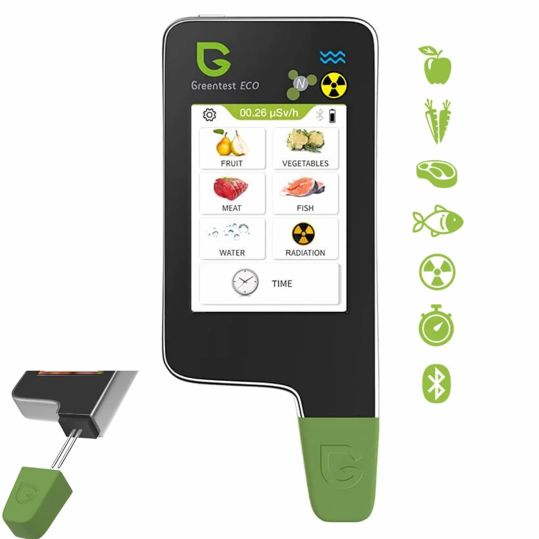 Greentest Eco 5 6in1 Rilevatore di Nitrati e Radiazioni TDS Geiger Counter Portatile (Nero)