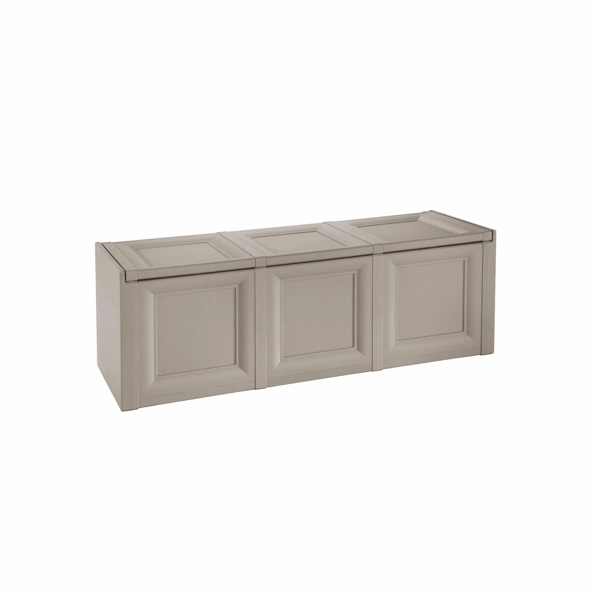 Baule Contenitore in Plastica 125 x 40 x 42 cm – Cassapanca Salvaspazio per Balcone, Terrazzo e Ambienti Esterni Coperti (Taupe)