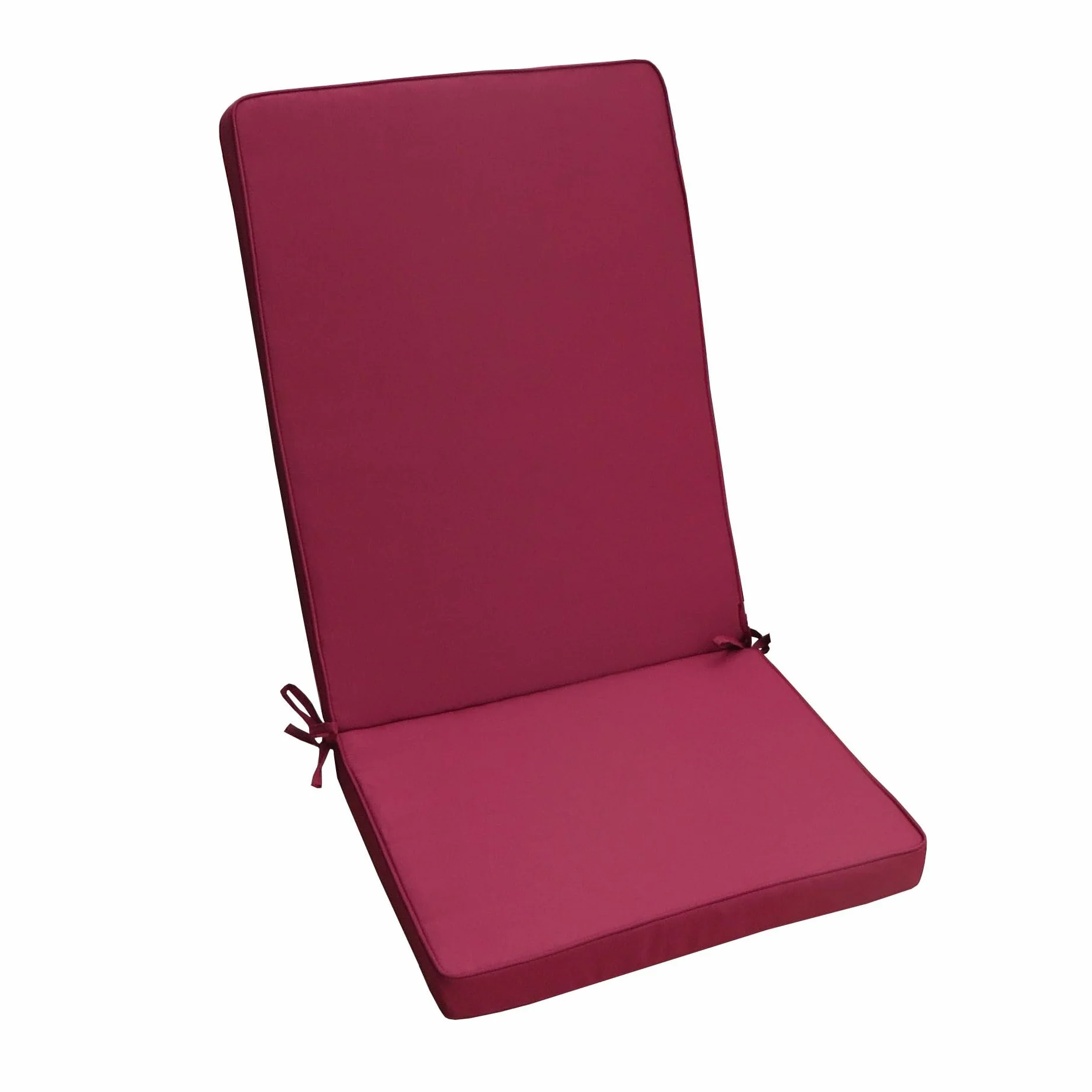 milani home - cuscino medio seduta e schienale, Sanaty, sfoderabile con lacci, poliestere, magenta, 90 x 40 x 4 cm