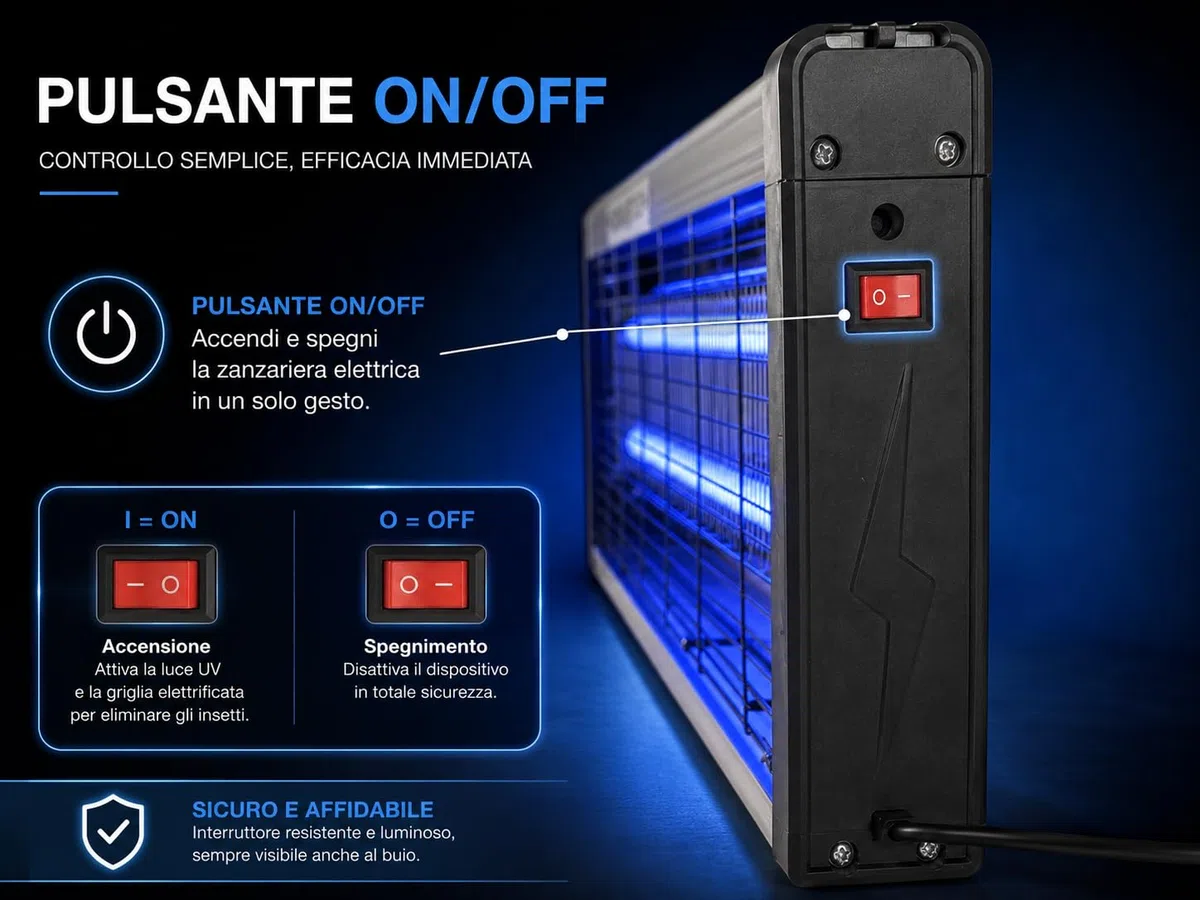 Lampada Antizanzare Elettrica 8W LED UV, Ammazza Zanzare e Antimosche con Pennello Integrato, Zanzariera Elettrica Silenziosa, Copertura fino a 40 m²