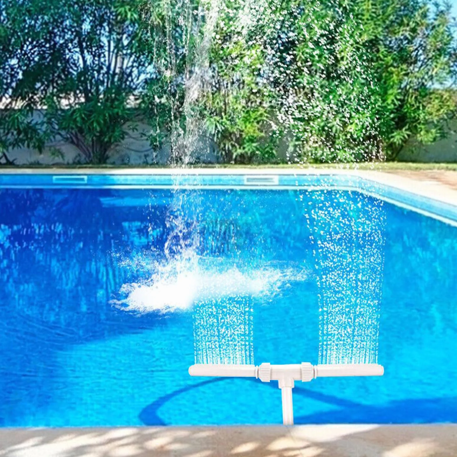 Fontana per Piscina, Fontana D'Acqua a Doppio Spruzzo, Piscina Cascata Fontana Spruzzatore, Fontane per Piscine a Cascata Spray,Fontana D'acqua a Doppio Spray,per Piscina Fuori per Terra e Sotterranea