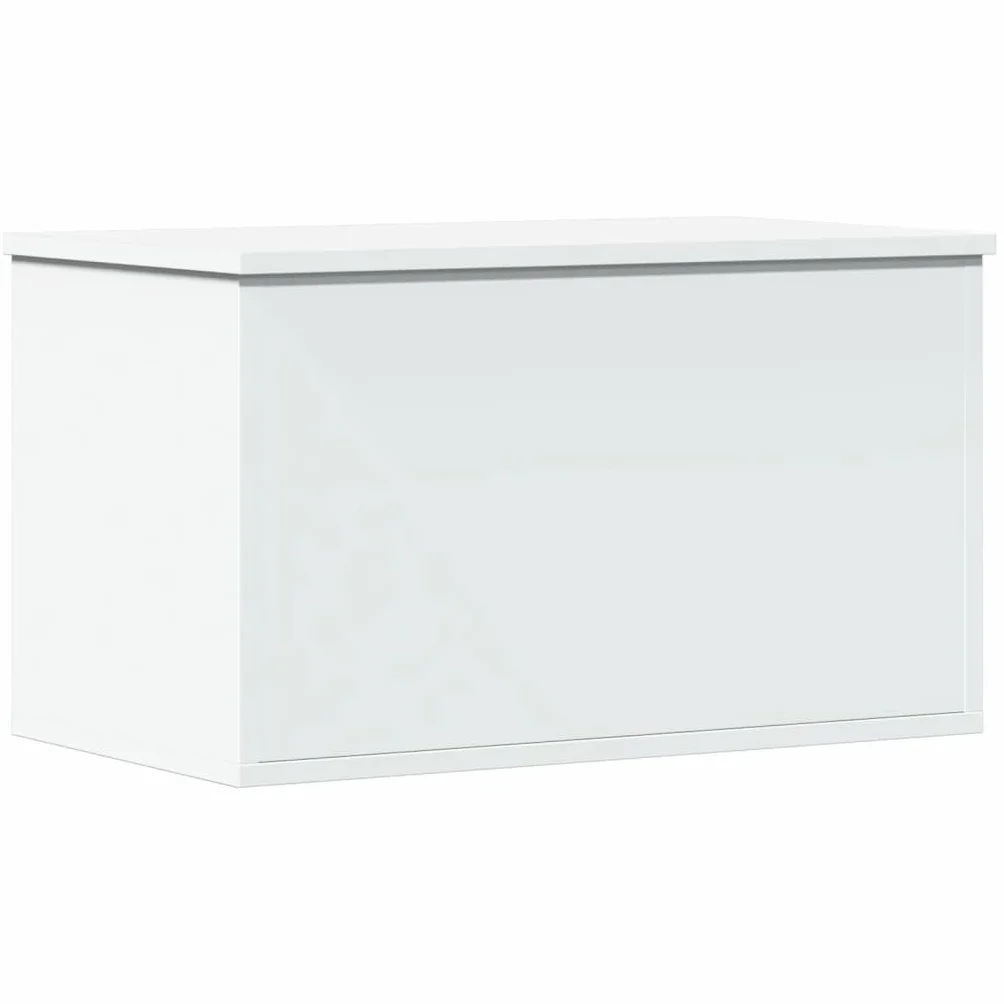 Homgoday Mobili Contenitore Portaoggetti Bianco 60x35x35 cm in Truciolato, Cassapanche e Bauli per Esterni, Contenitore da Giardino, Porta Attrezzi da Giardino, Pouf da Esterno