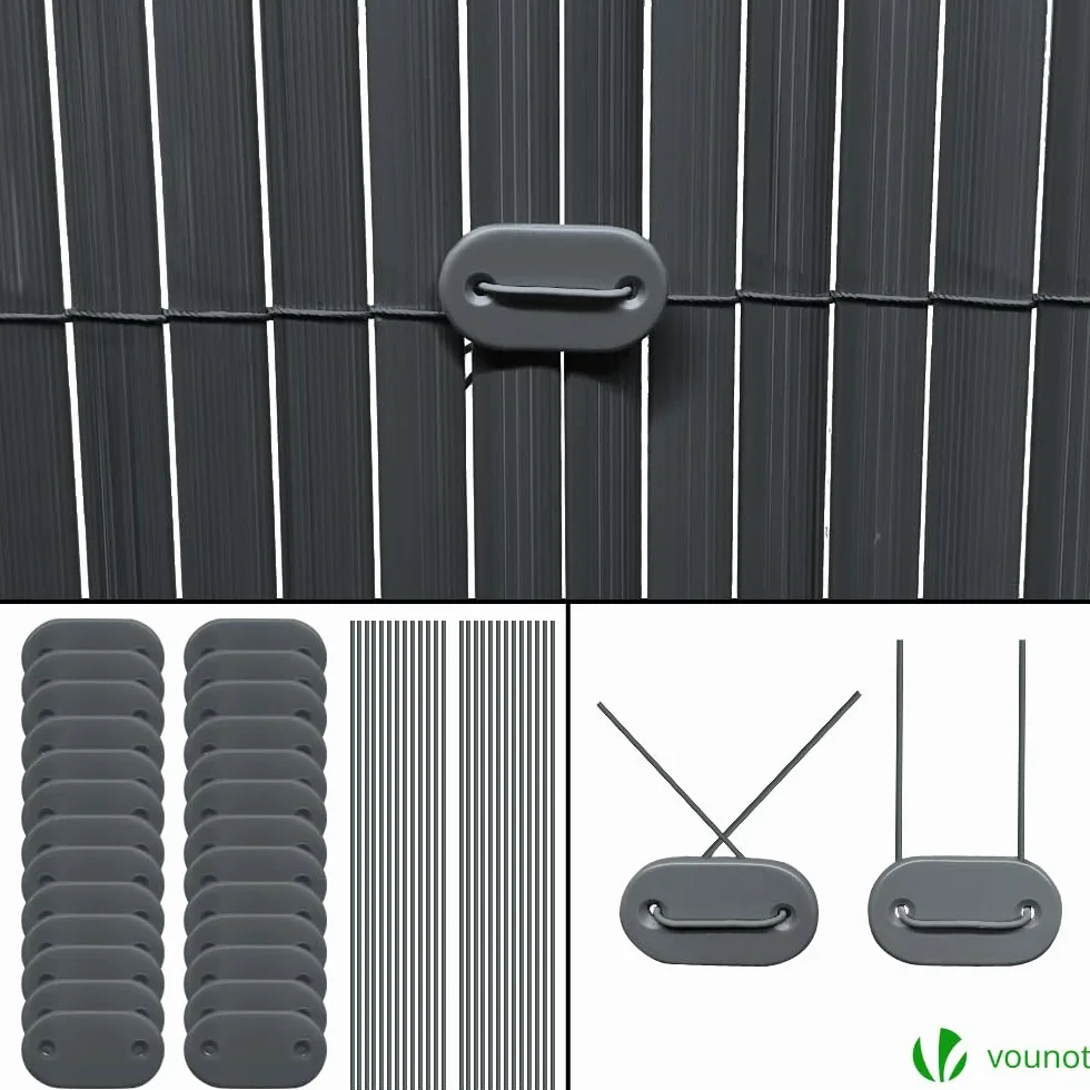 VOUNOT® Canniccio PVC Frangivista Recinzione 80 x 500 cm, Arella Doppia Schermo Privacy Paravista, Resistente ai Raggi UV Resistente alle Intemperie, Protettivo per Giardino, Balcone, Terrazza, Grigio