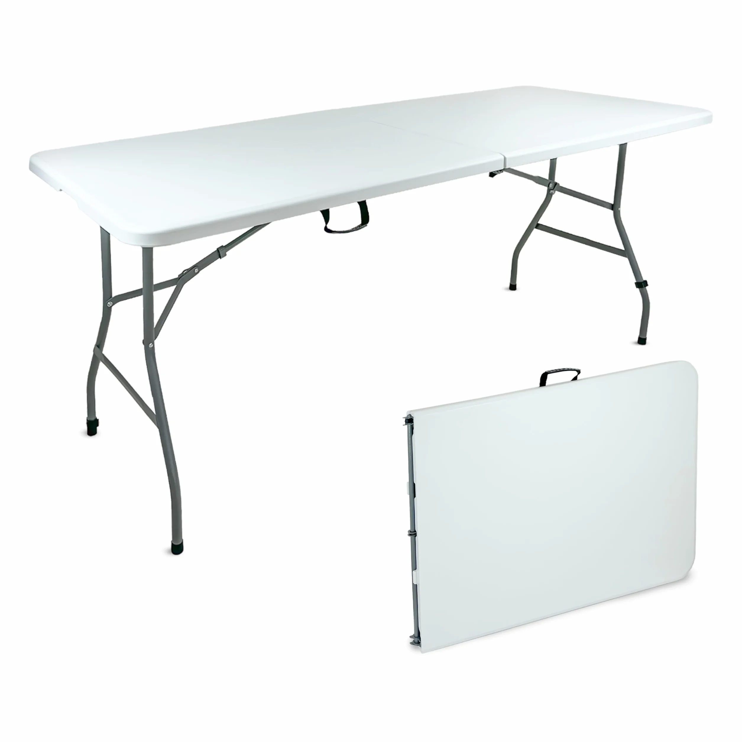 Tavolo Picnic Pieghevole 180x70x74 cm Bianco – Tavolo da Esterno e Giardino
