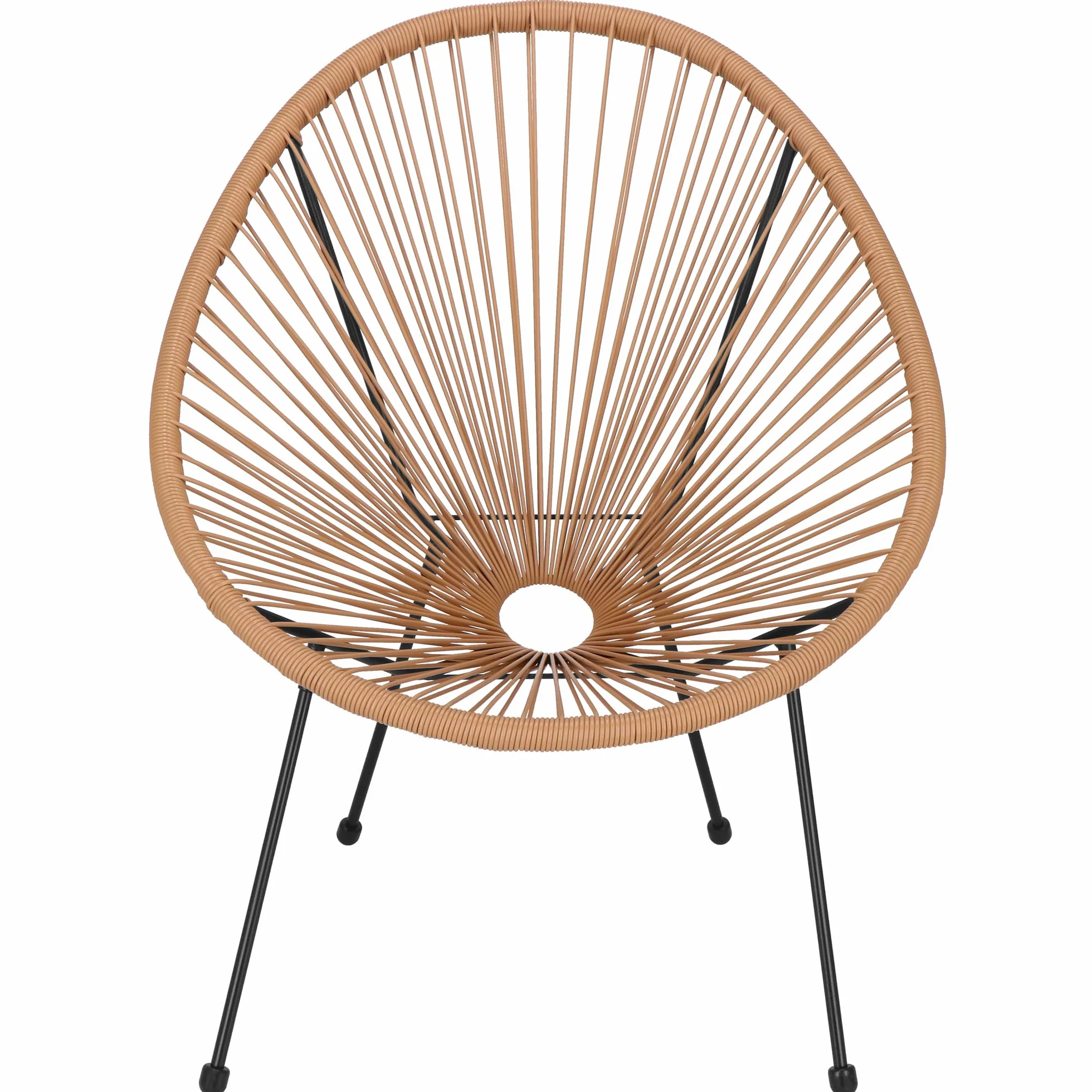 SPRINGOS Sedia da giardino Acapulco in rattan PE 73 x 40,5 x 87 cm
