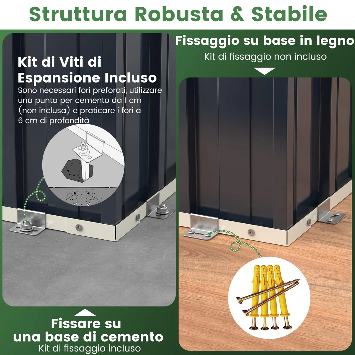 RELAX4LIFE Casetta da Giardino in Metallo 8M³ 5M², 246x193x180CM con Porta Bloccabile, Tetto Inclinato, Finestra di Ventilazione per Attrezzi Biciclette Rifiuti