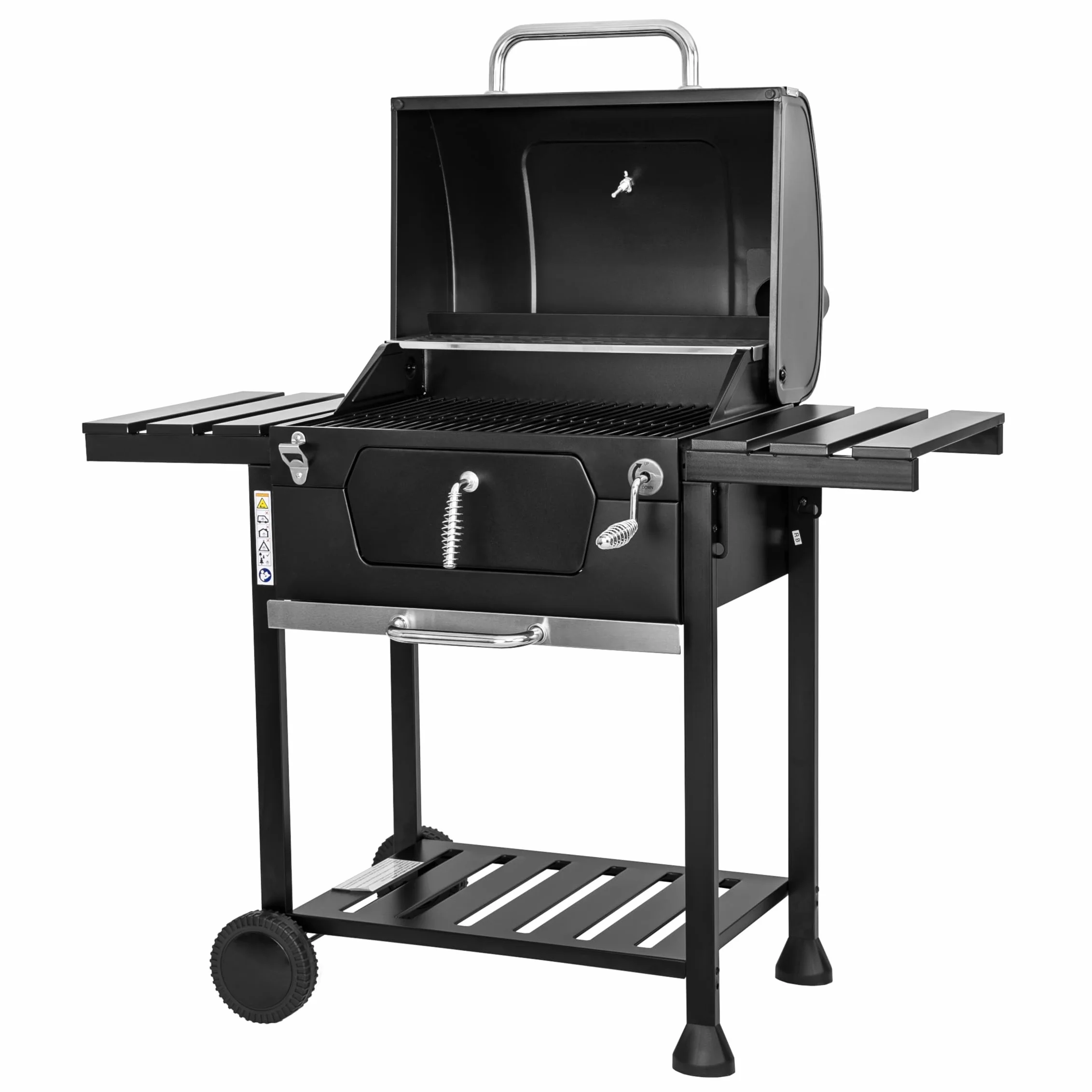 MasterCook BBQ Carbonella con Doppia Griglia Coperchio Termometro Professionale Acciaio
