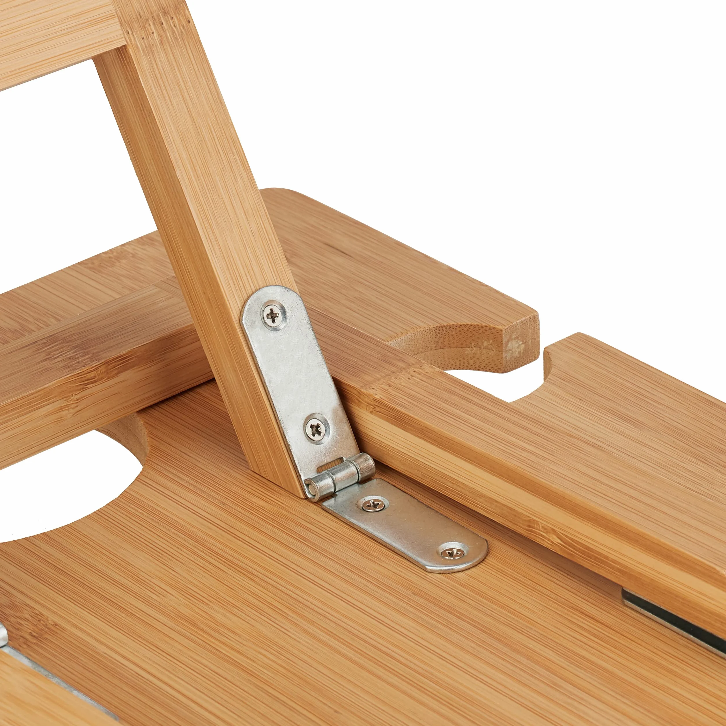 Relaxdays Tavolino Pieghevole Bambù Vassoio Letto Picnic Gambe Richiudibili 20x40x30 cm Naturale