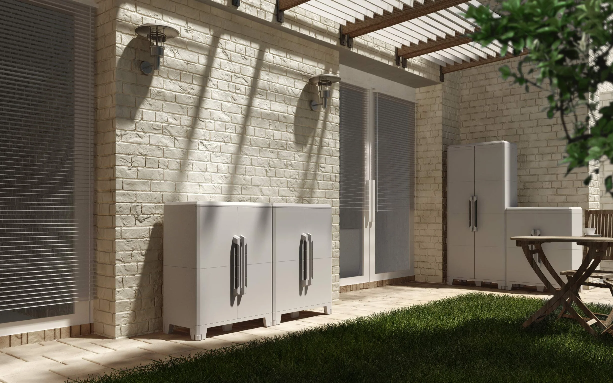 Terry, Transforming Modular 5, Armadio Multifunzionale Alto, da Esterno Interno, Due Ante. Materiale: Plastica, Dimensioni: 78x43,6x225,8 cm