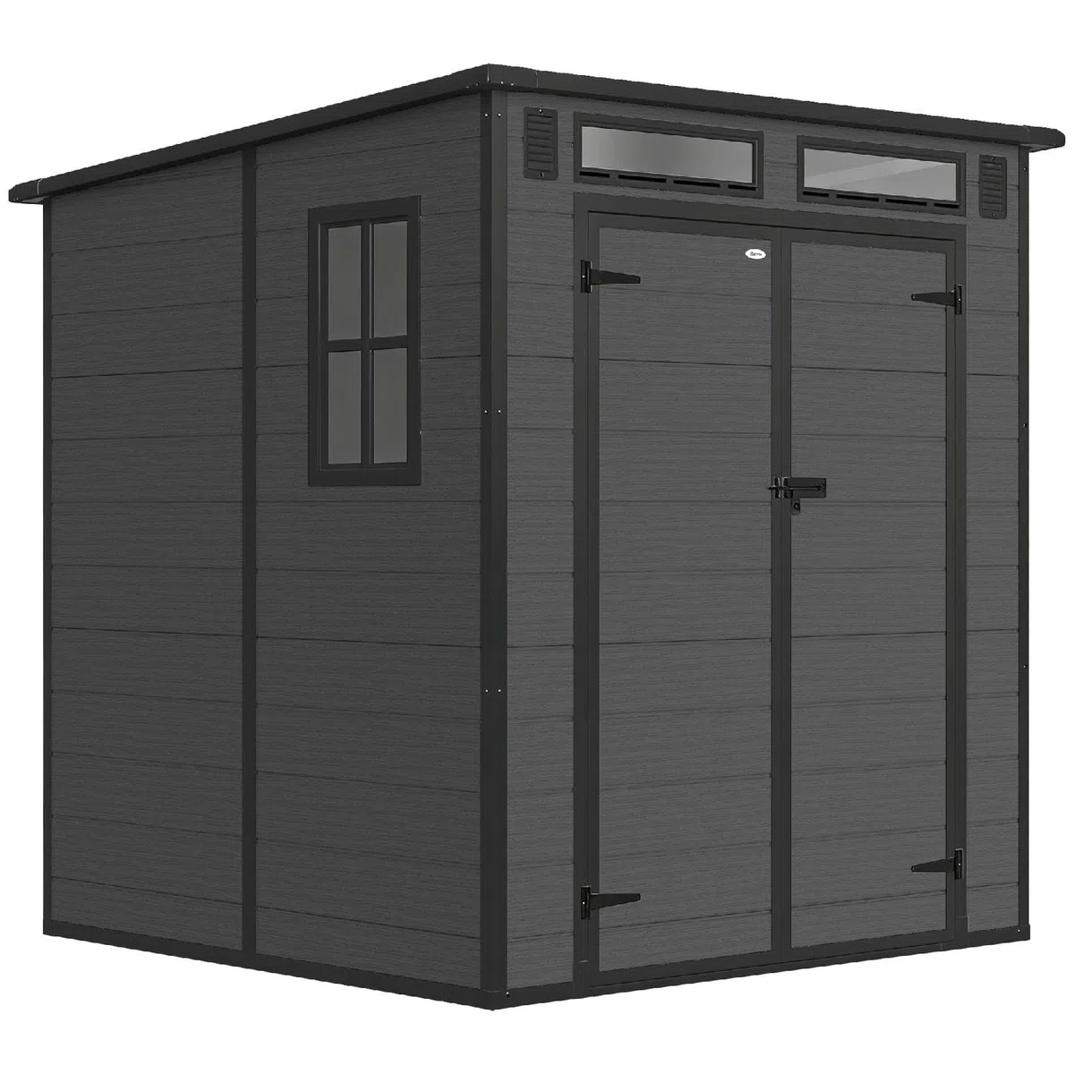 Casetta da Giardino con 2 Ante, in Pp e Alluminio, 182x182x196 cm, Grigio Scuro