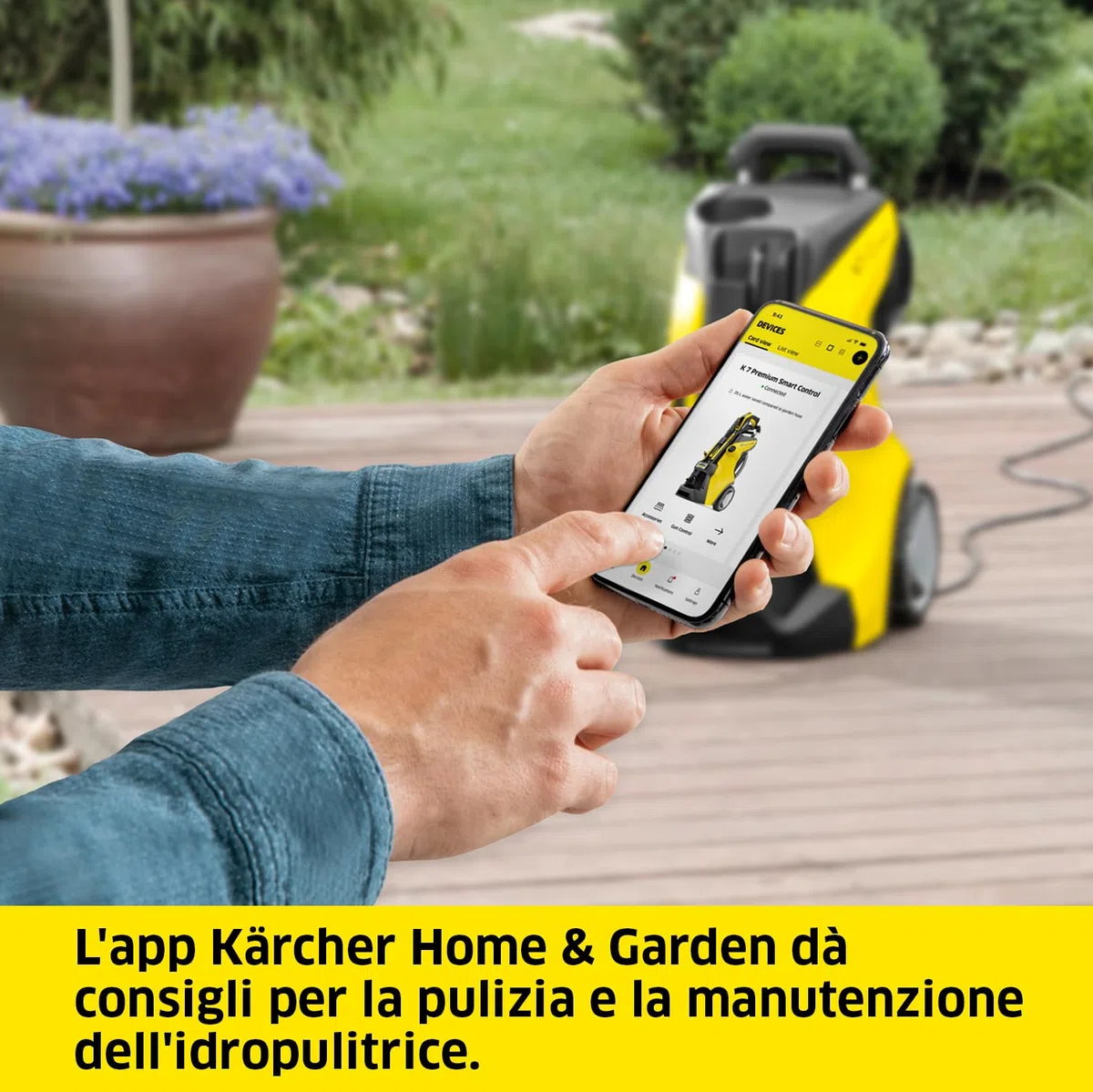 Kärcher Idropulitrice K 4 Power Control, 130 bar, 420 l/h, 30 m²/h, Filtro acqua, Pistola LED, Ugello mangiasporco, Lancia Vario Power