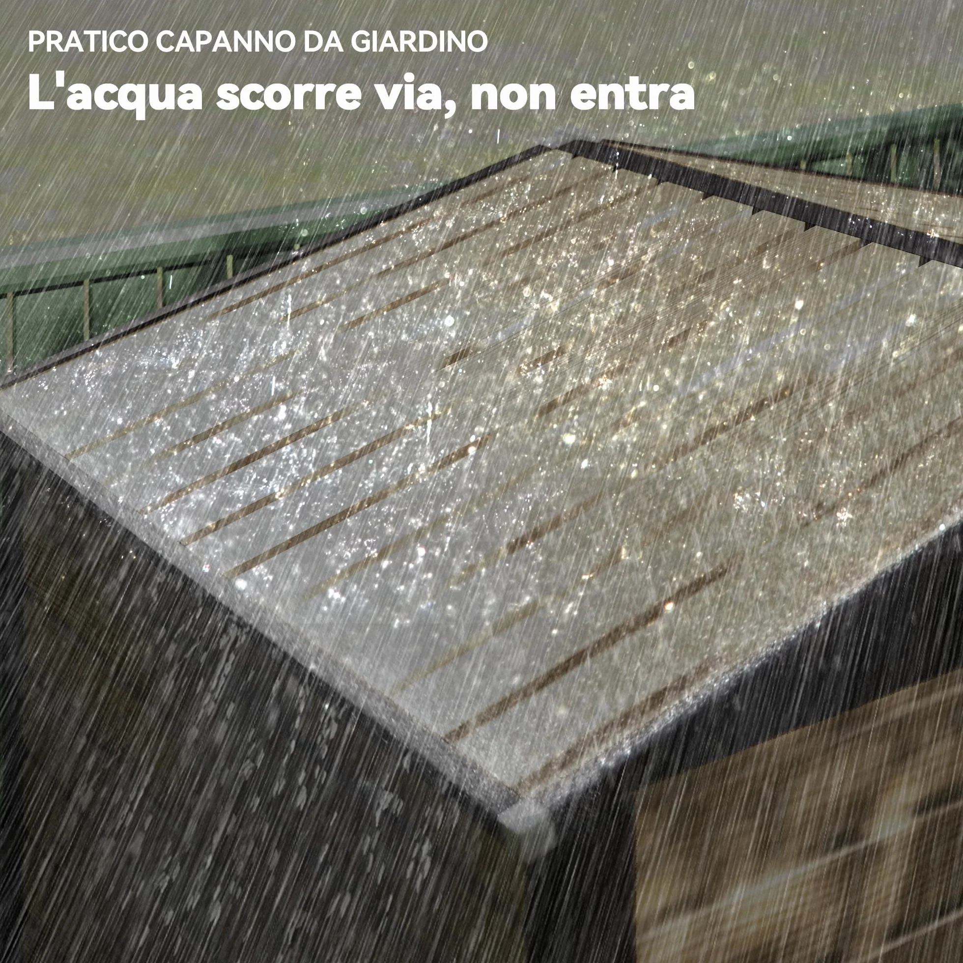 Outsunny Casetta da Giardino 1.9x1.3 m Acciaio Capanno Porta Attrezzi Lamiera Prese d'Aria Catenaccio Quercia