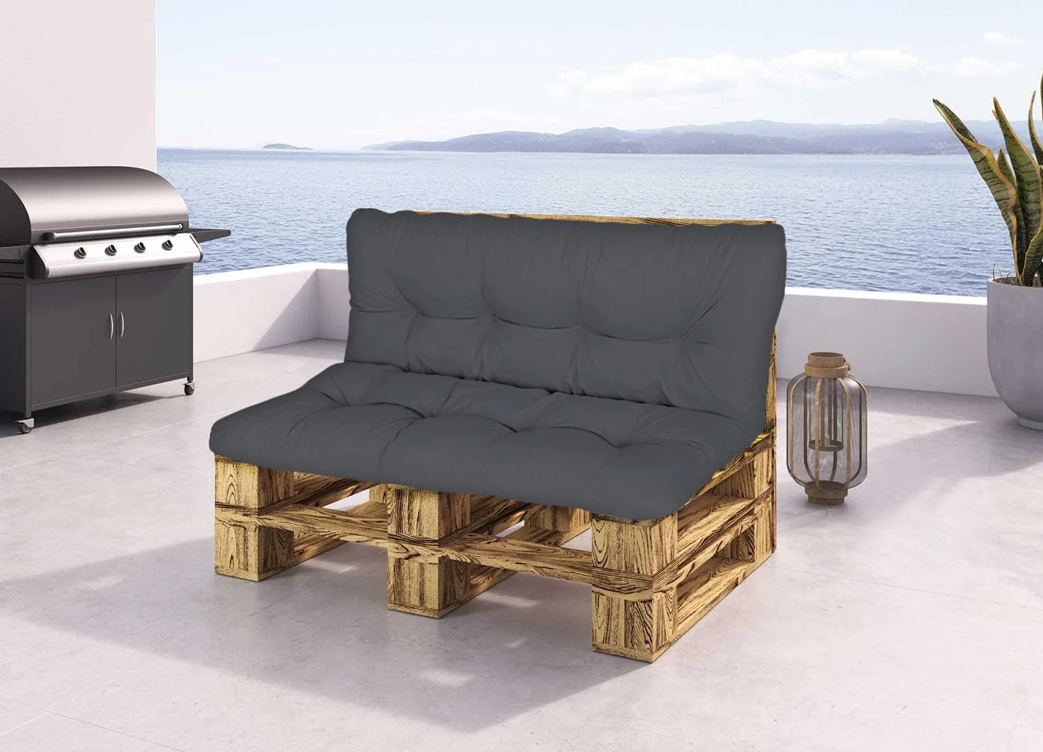 Cuscino per panca da giardino impermeabile 150x50x50 cm Beige