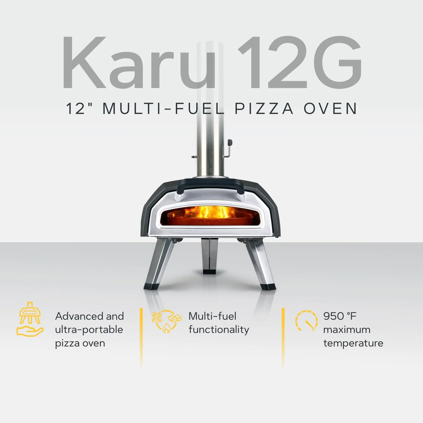 Ooni Karu 12G forno per pizza multicombustibile da esterno gas/legna/carbone